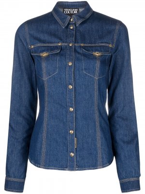 Джинсовая рубашка с длинными рукавами Versace Jeans Couture. Цвет: синий