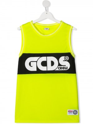 Топ без рукавов с логотипом Gcds Kids. Цвет: желтый