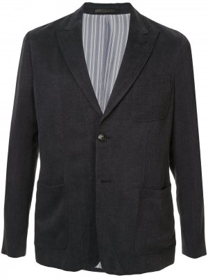 Однобортный пиджак с заостренными лацканами Giorgio Armani. Цвет: серый