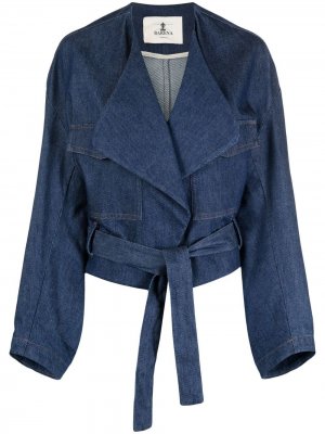 Джинсовая куртка с поясом Barena. Цвет: синий