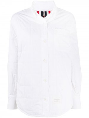 Стеганая куртка-рубашка оверсайз Thom Browne. Цвет: белый