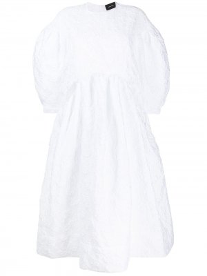 Присборенное платье с карманами Simone Rocha. Цвет: белый