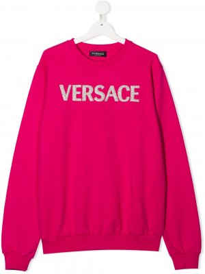 Толстовка с логотипом Young Versace. Цвет: розовый