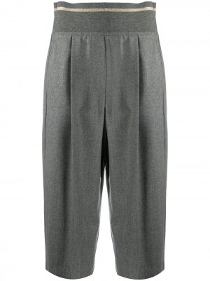 Укороченные брюки с завышенной талией Brunello Cucinelli. Цвет: серый