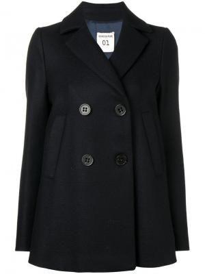 Двубортное пальто Semicouture. Цвет: синий