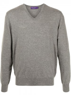 Кашемировый свитер с V-образным вырезом Polo Ralph Lauren. Цвет: серый