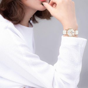 START-Модные женские часы с жемчужным циферблатом, кварцевые часы, ультратонкие кожаные маленьким розовое золото Start