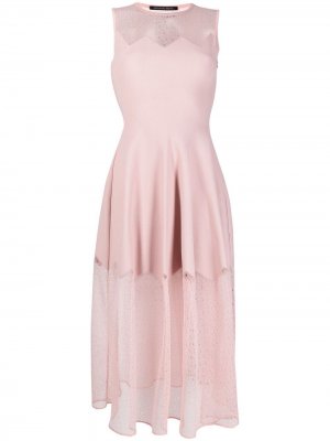 Платье макси с ажурной вставкой Antonino Valenti. Цвет: розовый