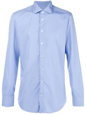 Классическая однотонная рубашка Etro. Цвет: синий