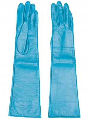 Длинные фактурные перчатки Manokhi. Цвет: синий