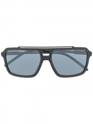 Солнцезащитные очки в квадратной оправе Dolce & Gabbana Eyewear. Цвет: серый