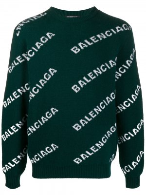 Джемпер с логотипом Balenciaga. Цвет: зеленый