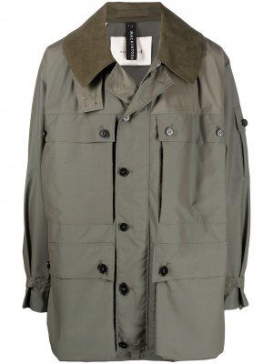 Куртка System с вельветовым воротником Mackintosh. Цвет: зеленый