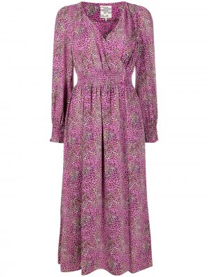 Расклешенное платье с леопардовым принтом Baum Und Pferdgarten. Цвет: розовый