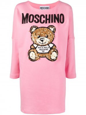 Декорированное платье-свитер Moschino. Цвет: розовый