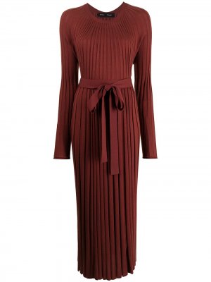 Плиссированное платье с длинными рукавами Proenza Schouler. Цвет: красный