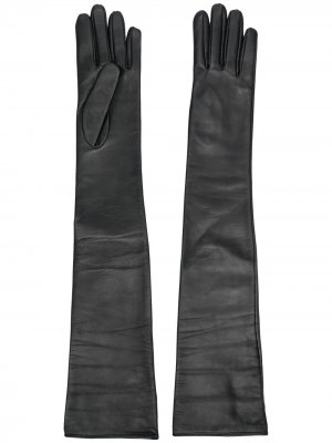 Длинные перчатки MM6 Maison Margiela. Цвет: черный