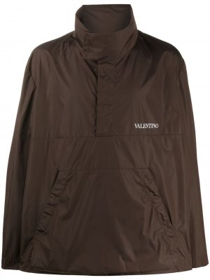 Легкая куртка с логотипом Valentino. Цвет: коричневый