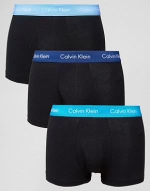 3 боксеров-брифов с заниженной талией Calvin Klein. Цвет: черный