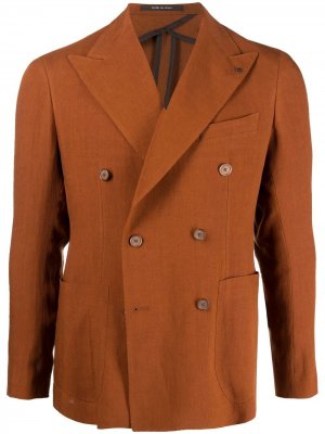 Двубортный пиджак Tagliatore. Цвет: коричневый
