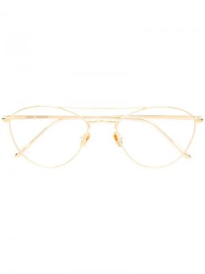 Овальные очки Linda Farrow. Цвет: золотистый