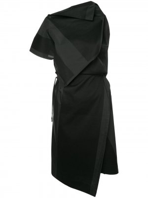 Асимметричное платье с принтом 132 5. Issey Miyake. Цвет: черный