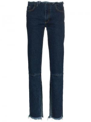 MarquesAlmeida джинсы с низкой посадкой и разрезом Marques'Almeida. Цвет: синий