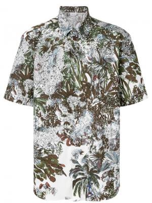 Рубашка с растительным рисунком Brioni. Цвет: белый