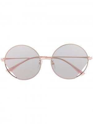 Солнцезащитные очки в круглой оправе Moschino Eyewear. Цвет: розовый