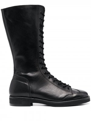 Ботинки в стиле милитари со шнуровкой Yohji Yamamoto. Цвет: черный