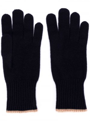 Кашемировые перчатки Brunello Cucinelli. Цвет: синий