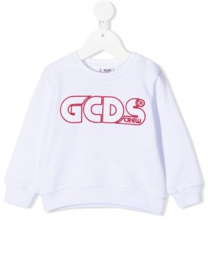 Толстовка с вышитым логотипом Gcds Kids. Цвет: белый
