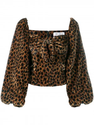 Блузка с леопардовым принтом The Attico. Цвет: черный