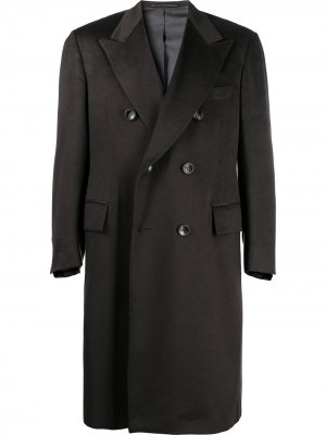 Двубортное кашемировое пальто Kiton. Цвет: коричневый