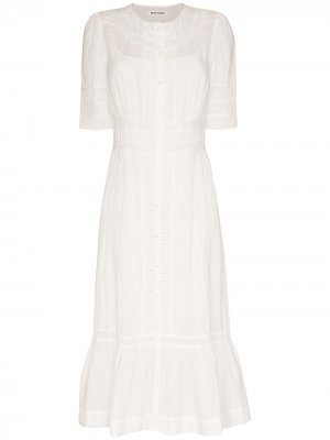 Платье миди Oxford Reformation. Цвет: белый