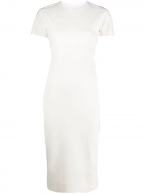 Приталенное платье с короткими рукавами Victoria Beckham. Цвет: белый