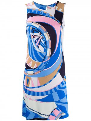 Платье мини с принтом Emilio Pucci. Цвет: синий