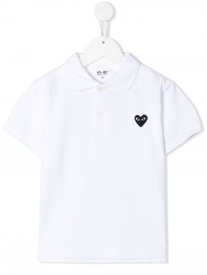 Рубашка поло с аппликацией логотипа Comme Des Garçons Play Kids. Цвет: белый