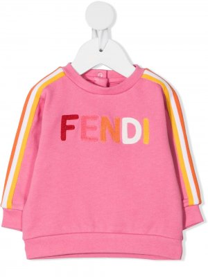 Толстовка с аппликацией-логотипом Fendi Kids. Цвет: розовый