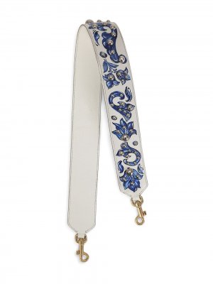 Ремень для сумки с цветочным принтом и заклепками Dolce & Gabbana. Цвет: белый
