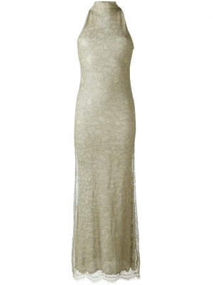 Кружевное вечернее платье Romeo Gigli Pre-Owned. Цвет: золотистый