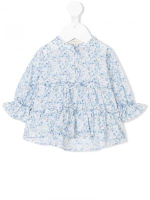 Блузка с цветочным принтом Cashmirino. Цвет: синий