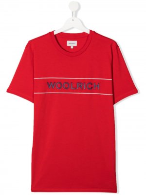 Футболка с логотипом Woolrich Kids. Цвет: красный