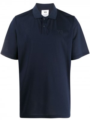 Рубашка-поло с короткими рукавами и логотипом Y-3. Цвет: синий