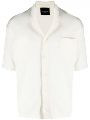 Рубашка с короткими рукавами и заостренным воротником Roberto Collina. Цвет: белый