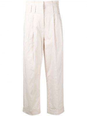 Широкие брюки с завышенной талией Brunello Cucinelli. Цвет: нейтральные цвета