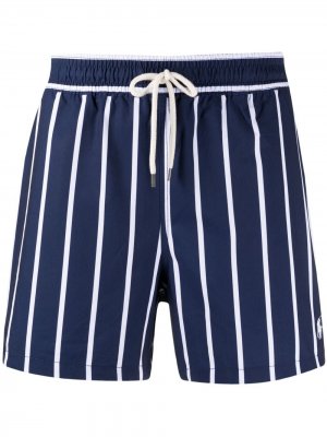 Плавки-шорты в полоску Polo Ralph Lauren. Цвет: синий