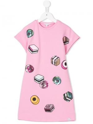 Платье с пайетками Little Marc Jacobs. Цвет: розовый