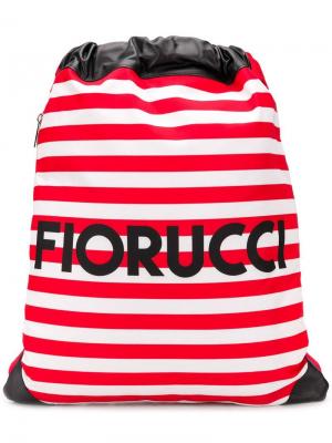 Striped logo backpack Fiorucci. Цвет: красный