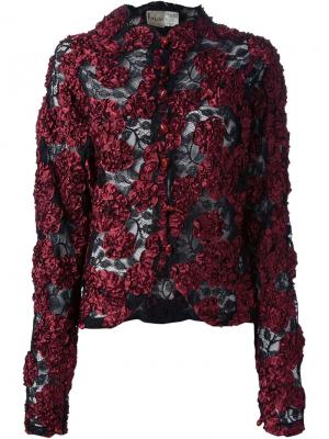 Куртка с кружевной цветочной аппликацией Krizia Pre-Owned. Цвет: черный